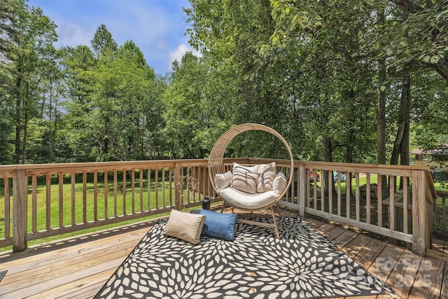 2222 19th Ave NE, Hickory, NC 28601 - wooden deck with a yard