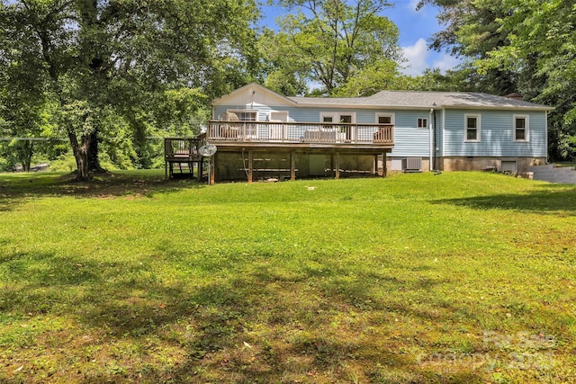 2222 19th Ave NE, Hickory, NC 28601 - back of property with a deck and a lawn