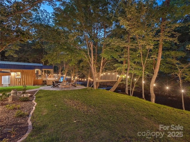 14715 Cruso Rd, Canton, NC 28716 - view of green lawn featuring a patio area and an outdoor structure