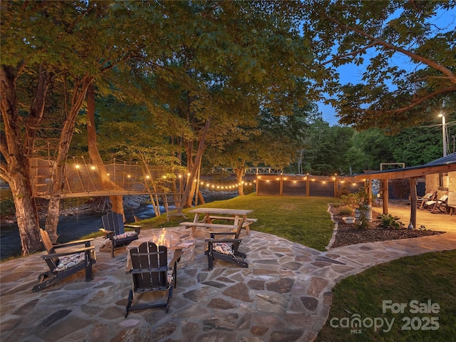 14715 Cruso Rd, Canton, NC 28716 - view of patio with an outdoor fire pit
