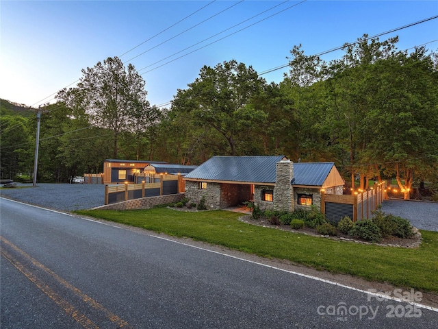 14715 Cruso Rd, Canton, NC 28716 - view of front of house featuring a metal roof and stone siding