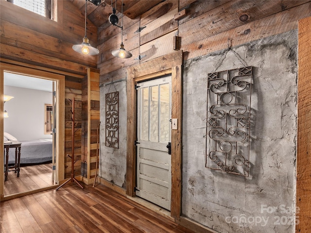 14715 Cruso Rd, Canton, NC 28716 - foyer with a towering ceiling and wood-type flooring