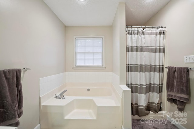 360 S Brady Ave, Newton, NC 28658 - bathroom with a garden tub and a shower with shower curtain
