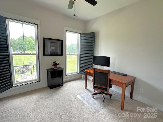 4282 Brandy Creek Ct, Clover, SC 29710 - carpeted office with a ceiling fan and baseboards