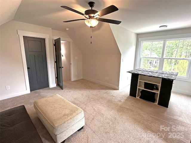 4282 Brandy Creek Ct, Clover, SC 29710 - bonus room featuring vaulted ceiling, light carpet, healthy amount of natural light, and a ceiling fan