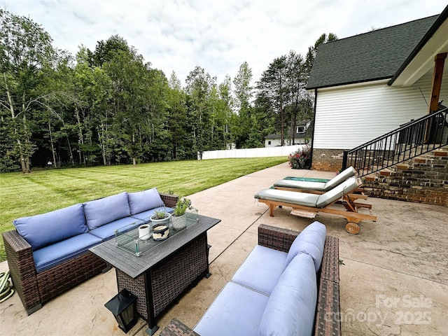 4282 Brandy Creek Ct, Clover, SC 29710 - view of patio featuring an outdoor hangout area and stairs