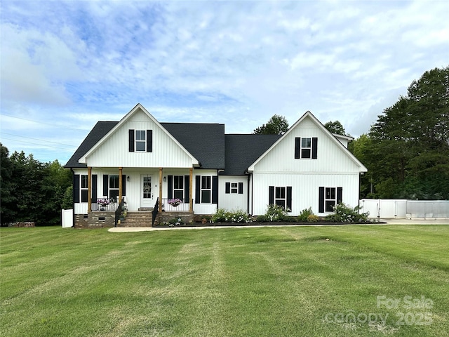 4282 Brandy Creek Ct, Clover, SC 29710 - modern farmhouse featuring covered porch and board and batten siding