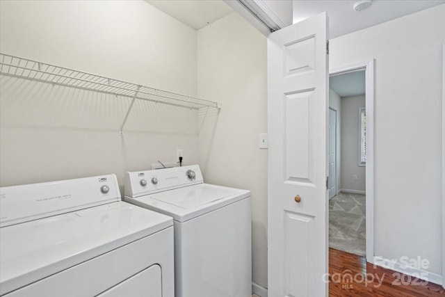 1011 Atherstone St NW, Conover, NC 28613 - laundry area featuring separate washer and dryer and dark wood finished floors