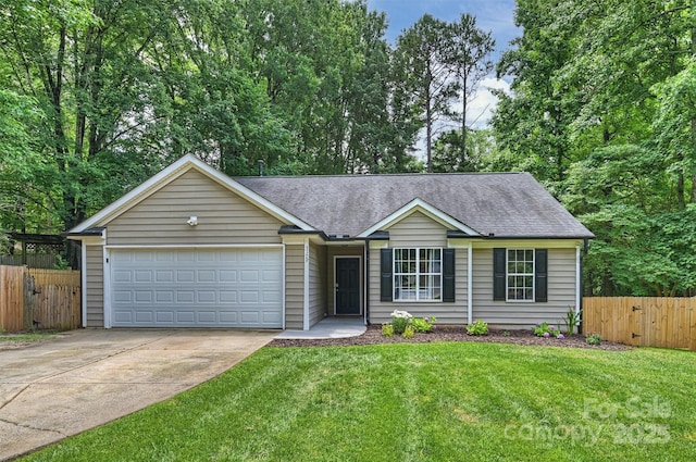 5179 Poplar Glen Dr, Matthews, NC 28104 - single story home featuring driveway, a garage, and a shingled roof