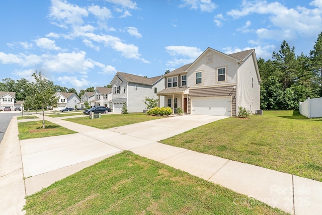 1691 Ashley Lynn Ct, Stanfield, NC 28163 - traditional home with driveway, a garage, a residential view, and a front lawn