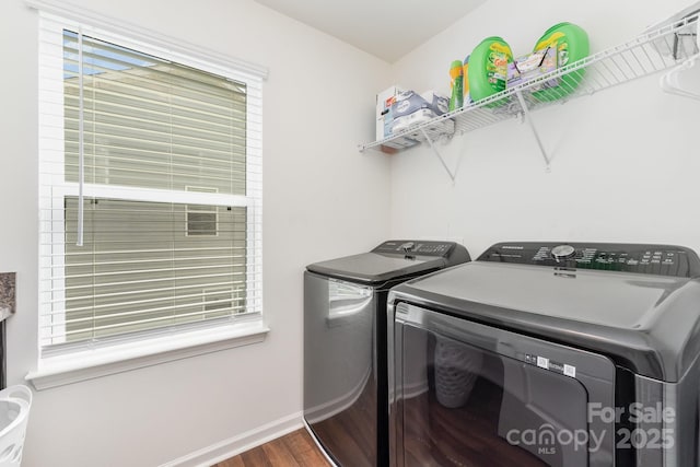 1691 Ashley Lynn Ct, Stanfield, NC 28163 - washroom featuring separate washer and dryer and wood finished floors