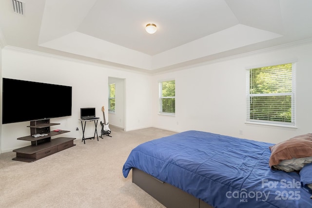 1691 Ashley Lynn Ct, Stanfield, NC 28163 - carpeted bedroom featuring a raised ceiling and ornamental molding