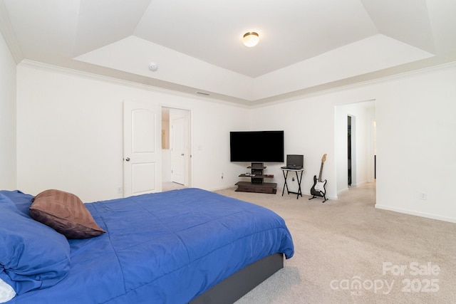 1691 Ashley Lynn Ct, Stanfield, NC 28163 - carpeted bedroom featuring a raised ceiling and crown molding