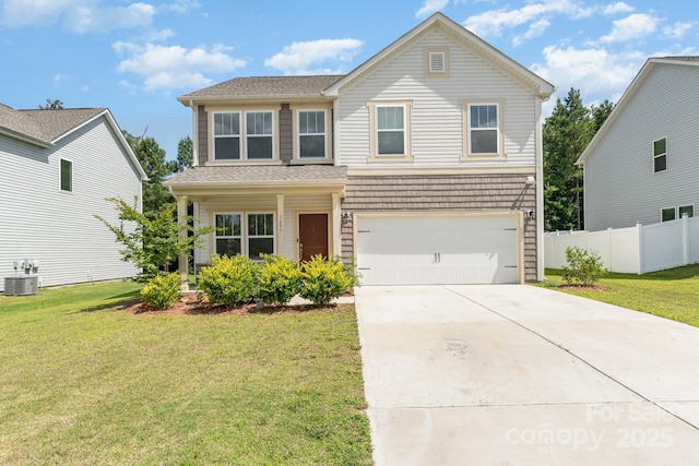 1691 Ashley Lynn Ct, Stanfield, NC 28163 - traditional-style home featuring a garage, concrete driveway, and roof with shingles