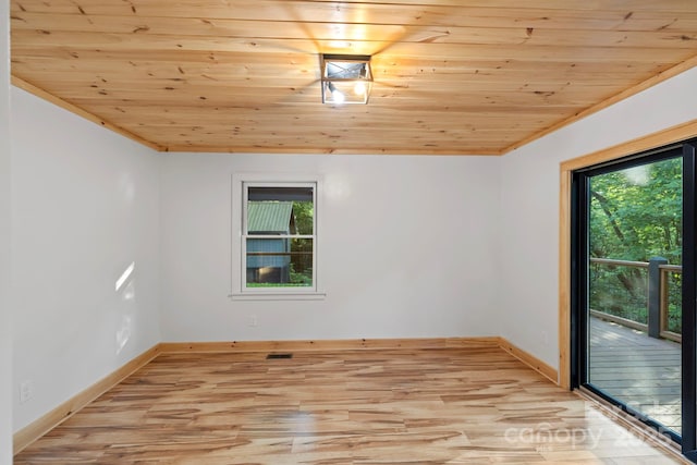 327 Flat Ridge Dr, Lake Toxaway, NC 28774 - empty room featuring wood ceiling and light wood-type flooring