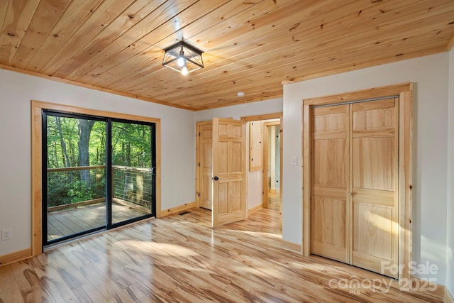 327 Flat Ridge Dr, Lake Toxaway, NC 28774 - empty room with light wood-style floors and wood ceiling