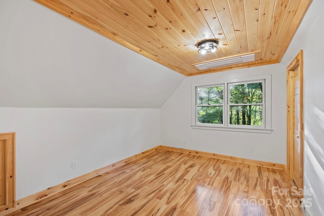 327 Flat Ridge Dr, Lake Toxaway, NC 28774 - bonus room with wooden ceiling, vaulted ceiling, and light wood finished floors