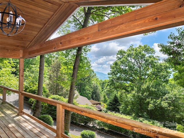 505 Scenic Cir, Waynesville, NC 28786 - wooden terrace with a wooded view