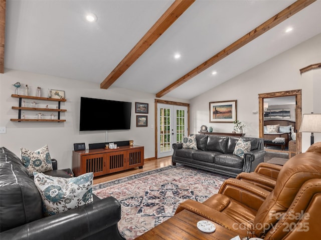 505 Scenic Cir, Waynesville, NC 28786 - living area featuring recessed lighting, wood finished floors, and french doors