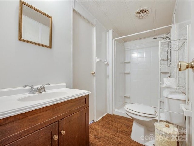 1406 Old Puckett Pl Unit 14, York, SC 29745 - full bathroom featuring walk in shower, vanity, and wood finished floors
