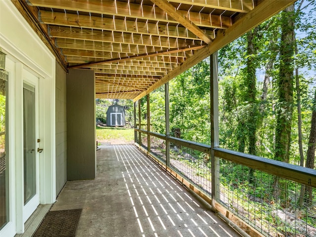 45 Avondale Heights Rd, Asheville, NC 28803 - wooden terrace featuring a storage unit