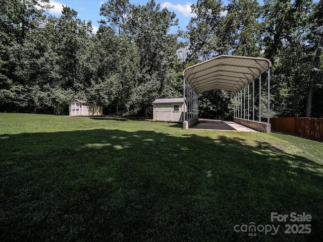179 Delwood Ct, Mount Gilead, NC 27371 - view of yard with a storage unit and a carport