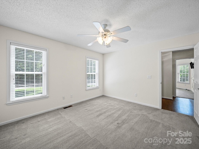 179 Delwood Ct, Mount Gilead, NC 27371 - carpeted spare room featuring healthy amount of natural light, a ceiling fan, and a textured ceiling