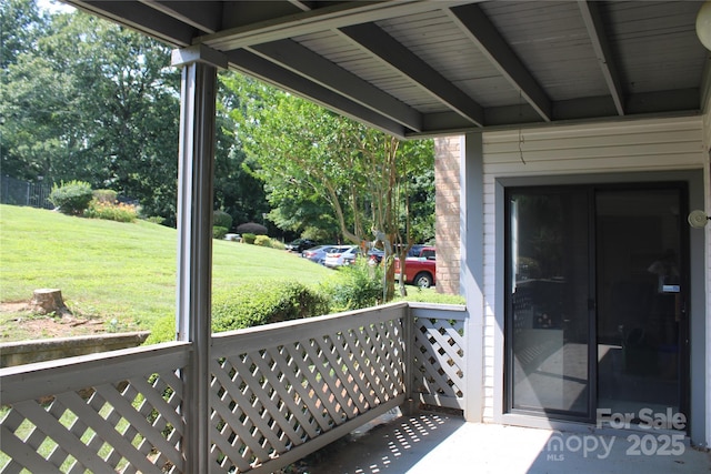 5864 Harris Grove Ln, Charlotte, NC 28212 - wooden deck featuring a lawn
