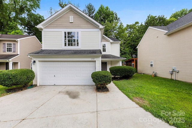 6340 Green Vista Ct, Charlotte, NC 28212 - traditional-style home featuring concrete driveway, a garage, and a front yard
