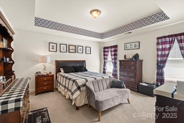 9511 Turning Wheel Dr, Charlotte, NC 28214 - bedroom featuring light colored carpet and a tray ceiling