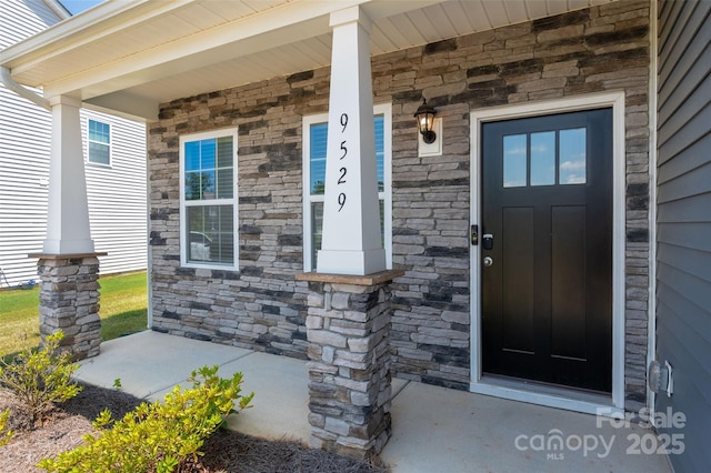9529 Cotswood Pl, Gastonia, NC 28056 - entrance to property with stone siding and covered porch