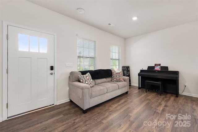 9529 Cotswood Pl, Gastonia, NC 28056 - living room with dark wood-style flooring and recessed lighting