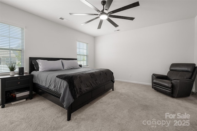 9529 Cotswood Pl, Gastonia, NC 28056 - bedroom with light colored carpet and a ceiling fan