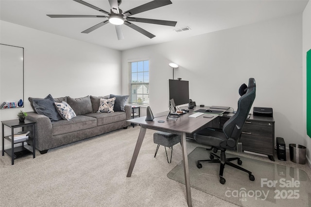 9529 Cotswood Pl, Gastonia, NC 28056 - carpeted office with ceiling fan