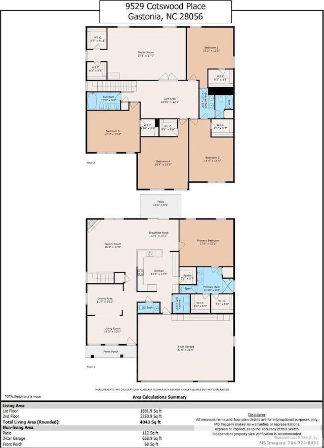 9529 Cotswood Pl, Gastonia, NC 28056 - view of room layout