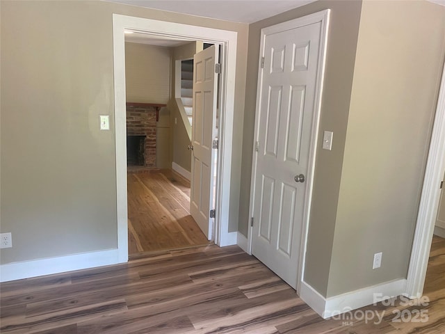 103 Hickory Hills Dr, Morganton, NC 28655 - hallway featuring baseboards and wood finished floors