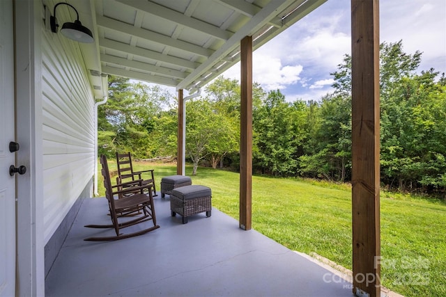 110 Camelot Dr, Granite Falls, NC 28630 - view of patio featuring view of wooded area