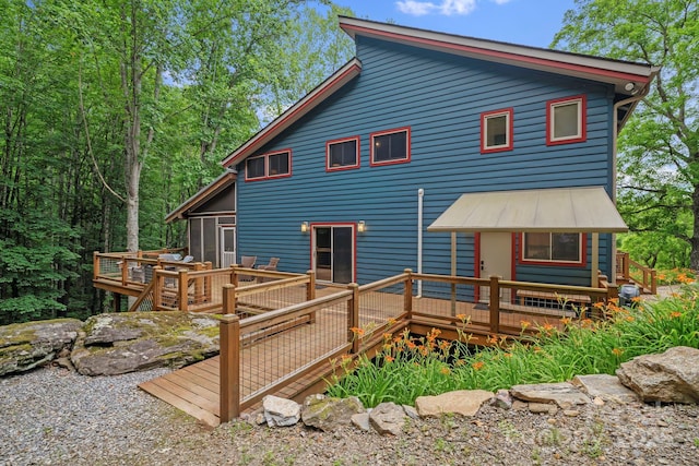 574 Locust Grove Dr, Waynesville, NC 28785 - rear view of house featuring a wooden deck