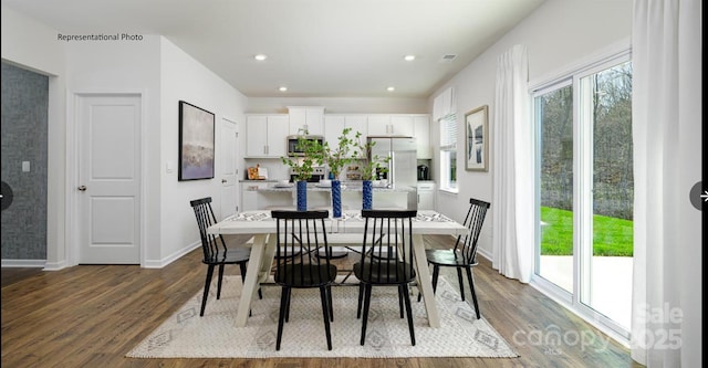 233 Paige Rd, Kings Mountain, NC 28086 - dining room with dark wood-style flooring and recessed lighting