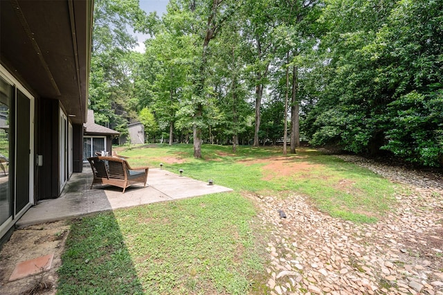 3041 Shallowood Ln, Charlotte, NC 28277 - view of green lawn with a patio and view of scattered trees