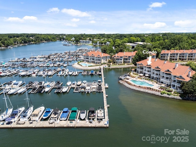 17931 Kings Point Dr Unit E, Cornelius, NC 28031 - bird's eye view of a nearby body of water and numerous boat docks