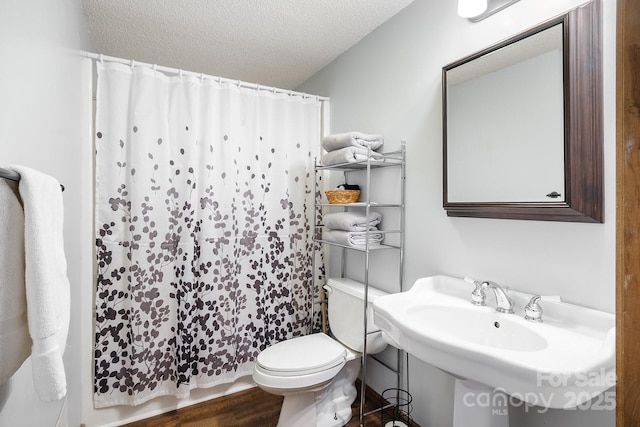 2266 Sugar Mountain Rd, Newland, NC 28657 - full bathroom featuring a shower with shower curtain and a textured ceiling
