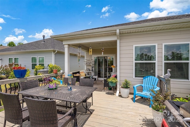 2473 Riparian Way, Denver, NC 28037 - wooden terrace featuring outdoor dining area
