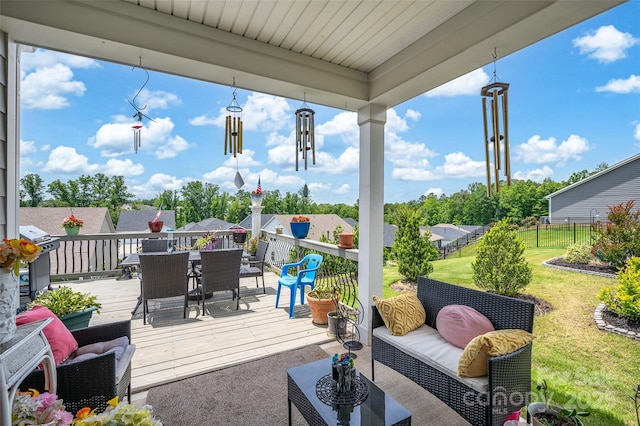2473 Riparian Way, Denver, NC 28037 - deck featuring outdoor dining area, area for grilling, and an outdoor living space