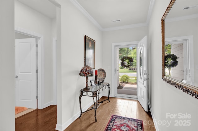 2473 Riparian Way, Denver, NC 28037 - foyer with light wood finished floors and crown molding