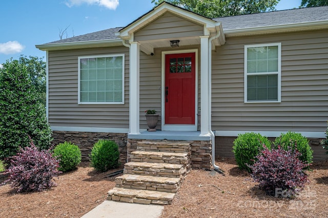 4441 Jim Wise Rd, Lincolnton, NC 28092 - property entrance with roof with shingles
