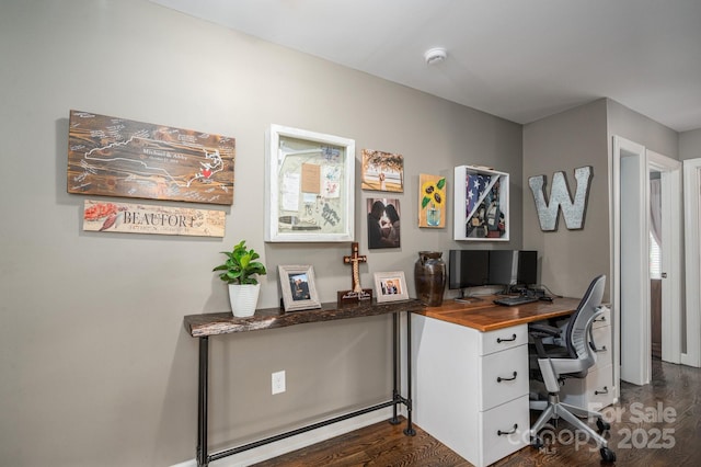 4441 Jim Wise Rd, Lincolnton, NC 28092 - home office with dark wood-style floors
