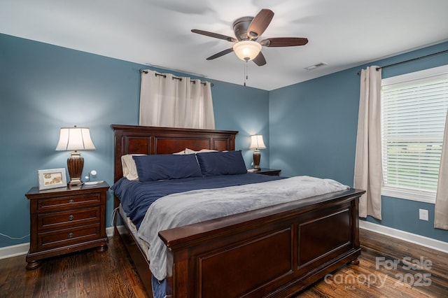 4441 Jim Wise Rd, Lincolnton, NC 28092 - bedroom with dark wood-style floors and a ceiling fan
