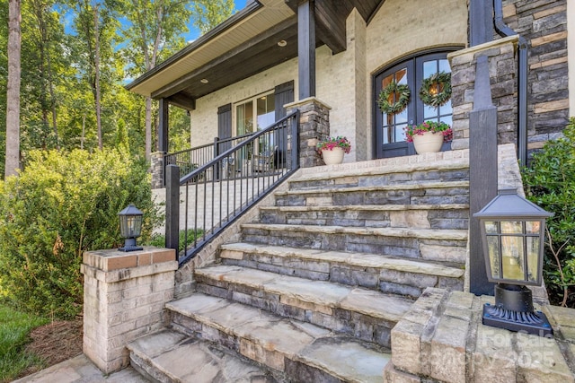 2122 Goose Creek Farm Ln, Indian Trail, NC 28079 - property entrance with a porch and french doors