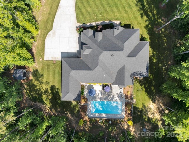 2122 Goose Creek Farm Ln, Indian Trail, NC 28079 - view from above of property with a pool